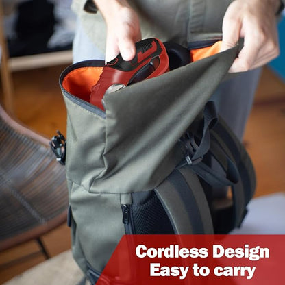 Cordless Electric Scissors, 4V Box Cutter & Cardboard Cutter with 2 Titanium Blades - Rotary Cutter with LED Light for Fabric, Leather, Carpet, Plastic, Crafting + Storage Case (Red)