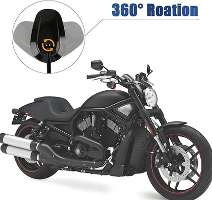 PSLER Motorcycle Mirrors 8M Rear View Side Mirrors Adjustment Mirror for Most 8mm Threaded Sportster Touring Dyna Softail CVO Road Street Road King (Black)