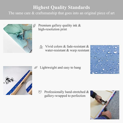 ANRUOXI Beach Wall Art, Window Frame Style Canvas Wall Decor Ocean, Blue Sea & Tropical Palm Tree Ocean Island Canvas, Paradise Scenery Nature Landscape Painting for Living Room Office Home 18x24 Inch