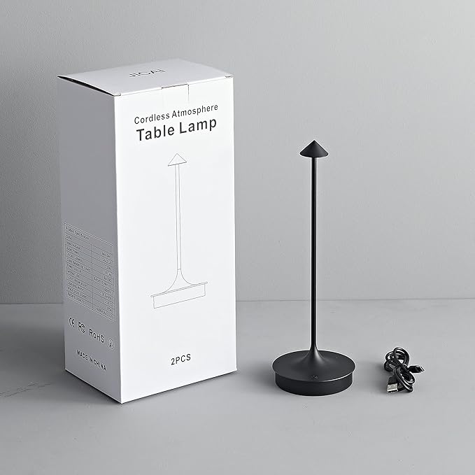 Cordless Table Lamp Rechargeable LED Table Lamps Battery Operated 4000mAh Touch Dimmable Wireless Lamp Waterproof Portable Outdoor Table Light for Restaurants and Dining Home Indoor/Outdoor Use