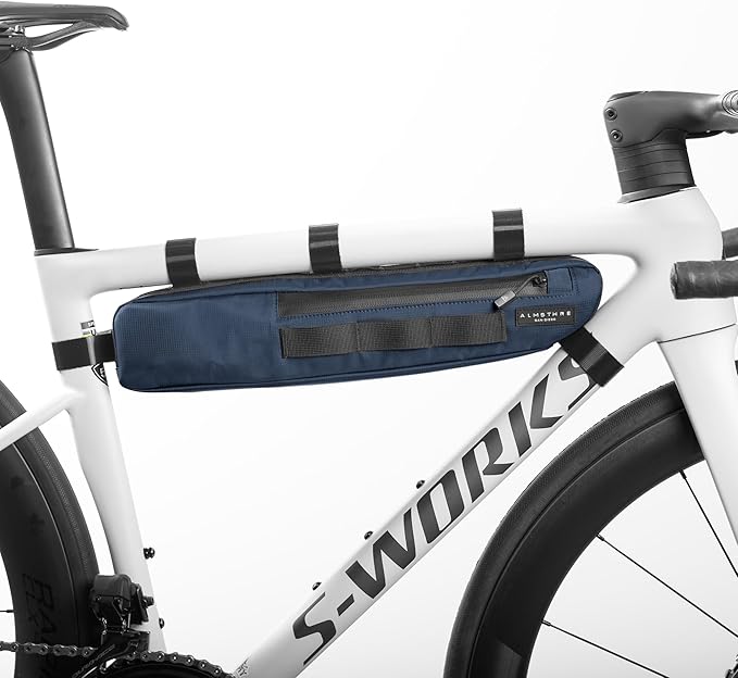 ALMSTHRE Signature Bike Frame Bag - Cosmic Blue, Small/Medium Sizing | Durable Recycled Ripstop Material, Waterproof Zippers & Customizable Design for Essentials