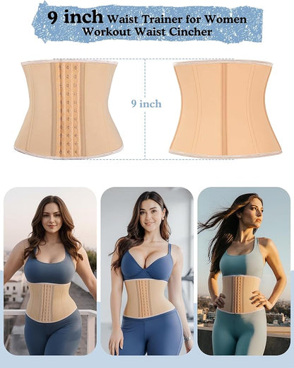 Short Torso Waist Trainer for Women Lower Belly Fat, Workout Fajas Colombianas Waist Cincher Corset