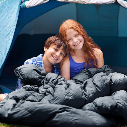 Camping Sleeping Bag 3 Seasons Warm & Cool Weather, Lightweight, Waterproof, Portable Backpacking for Adults & Kids - Camping Essentials Gear Accessories Hiking Travel