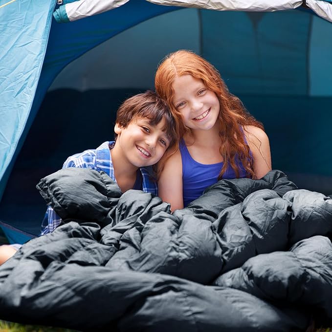 Camping Sleeping Bag 3 Seasons Warm & Cool Weather, Lightweight, Waterproof, Portable Backpacking for Adults & Kids - Camping Essentials Gear Accessories Hiking Travel