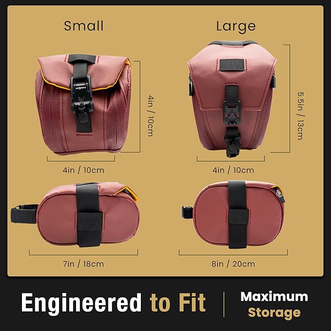 Lumiere & Co. Maximus Magnetic Bike Seat Bag – Quick-Attach Saddle Bag with AquaGuard Zippers, Secure Under-Seat Storage for Cycling Gear & Accessories