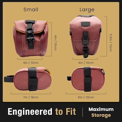 Lumiere & Co. Maximus Magnetic Bike Seat Bag – Quick-Attach Saddle Bag with AquaGuard Zippers, Secure Under-Seat Storage for Cycling Gear & Accessories