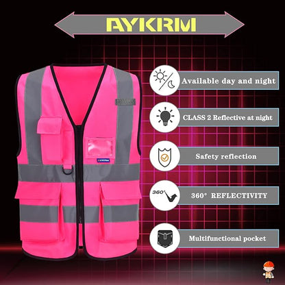 A-SAFETY High Visibility Reflective Safety Vest Customize Logo (XS-8XL)