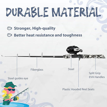 Kids Fishing Pole, Portable Telescopic Kids Fishing Poles for Boys and Girls, Fishing Rod and Reel Combo Kit with Tackle Box, and Fishing Net, Best Fishing Pole for Toddler Youth