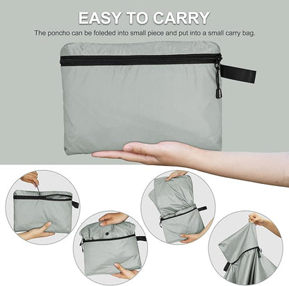 Andake Waterproof Rain Poncho for Adults Unisex,230T Ripstop Polyester,Raincoat Gear with Transparent Viewing Window Outdoors