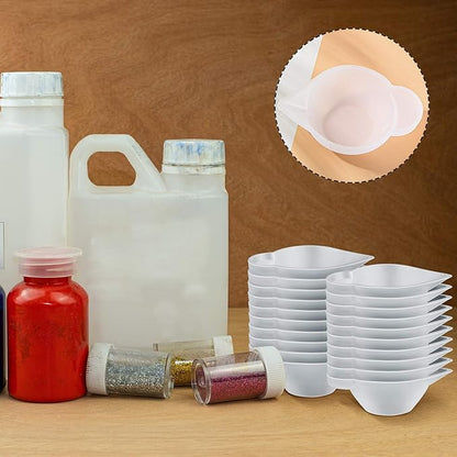 Geiserailie 23 Pcs Silicone Mould Cup Dispensers Mini Measuring Cup Resin Mixing Bowls with Rubber Spoon Glue Stick Small Scraper Color Modulation Tools Kit for DIY Epoxy Resin Craft UV Resin Projects