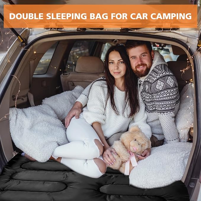 Double Sleeping Bags for Adults, 2 Person Camping Sleeping Bag for Cold & Warm Weather