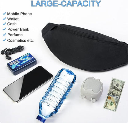 DAITET Crossbody Fanny Pack for Men&Women,Large Waist Bag & Hip Bum Bag with Adjustable Strap for Outdoors Workout Traveling Casual Running Hiking Cycling