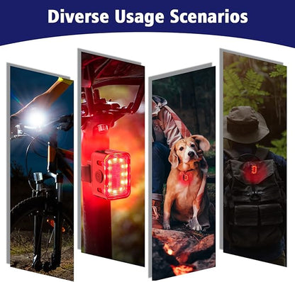 Powerful Rechargeable Bike Light Set - Smart Multi-Modes Ultra Bright Bicycle Front and Rear Lights with Spot & Flood Beams, Waterproof Headlight Taillight Set for Mountain, Road, Kids & City Bicycles