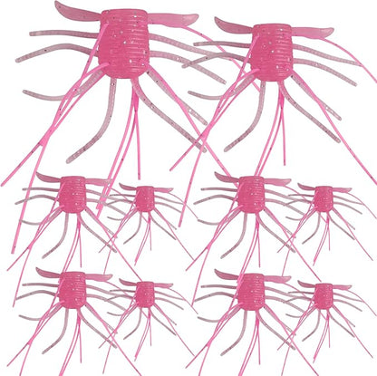 Eupheng Silicone Soft Dice Fishing Lures with Multiple Tentacles, Handmade Slow Sink Bass Fishing Soft Plastic Baits for Drop Shot, Finesse, Wacky Rig