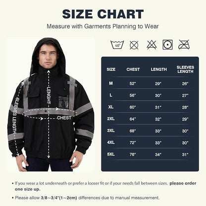 SKSAFETY Hi Vis Reflective Rain suits for Men Waterproof - High Vis Safety Rain Jacket, High Visibility Raincoat for Men