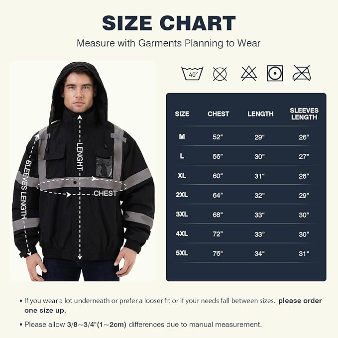 SKSAFETY Hi Vis Reflective Rain suits for Men Waterproof - High Vis Safety Rain Jacket, High Visibility Raincoat for Men