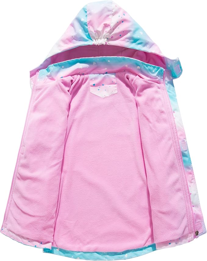 MGEOY Boys Girls Rain Jackets Lightweight Waterproof Hooded Raincoats Windbreakers for Kids 4-14Y