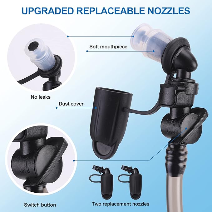 Hydration Bladder 2 Liter, BPA Free Water Bladder for Hiking Backpack Water Storage Bag with Insulated Tube, Hydration Backpack Replacement for Outdoor Camping Running Hiking