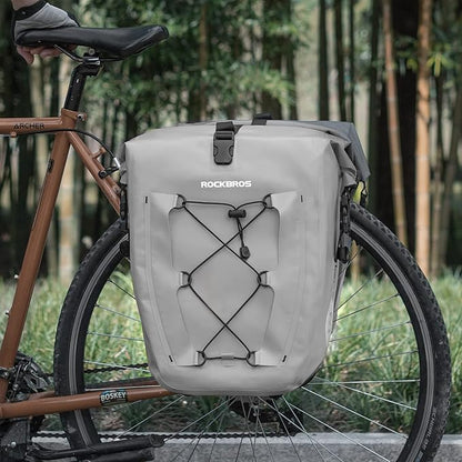 ROCKBROS Bike Panniers Waterproof Bike Rear Rack Bag Max 30L Large Capacity Bike Rear Panniers for Cycling Traveling Commuting