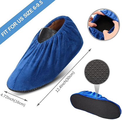 6 Pairs Non Slip Reusable Shoe Covers, Washable Shoe Protectors Covers, Soft Thickened Foot Boot Shoe Covers, Cotton Shoe Cover for Indoors, Home, Household, Office, Laboratory (6 Colors, L)