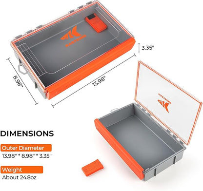 KastKing HyperSeal Waterproof Tackle Box, 3700 Deep Tackle Trays, Fishing Tackle Box Organizer With Exterior Stickers, Fishing Gear & Fishing Accessories Storage