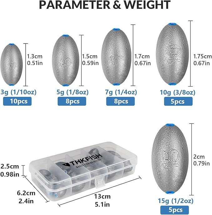 THKFISH Texas and Carolina Fishing Rig Bass Fishing Bullet-Weights for Fishing Sinkers Hooks Rolling Barrel Fishing Swivels Beads Rings Fishing Tackle Kit 35pcs/339pcs/389pcs