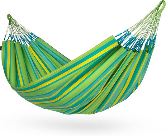 LA SIESTA Brisa Classic Hammock, Handmade, Weather-Resistant, Tear-Resistant Hammock for Indoor & Outdoor Relaxation, Size-King - Lime