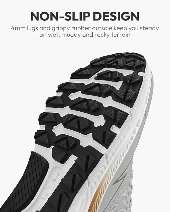 Mens Hiking Shoes for Plantar Fasciitis, Waterproof Walking Shoes for Men with Arch Support, Lightweight Mens Sneakers for Cushioned Comfort