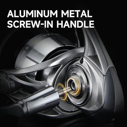 HAUT TON Spinning Reel 8000/9000/10000/12000/14000,6+1BB Metal Surf Fishing Reels,4.8:1 Gear Ratio 55lbs Drag Heavy Long Casting Inshore Saltwater Monster Fish