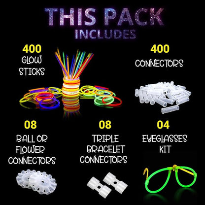 820 pcs Glow Sticks Bulk, Glow in The Dark Party Supplies, Festival Accessories & More, Bulk Party Favors, Camping Games, Party Favors, Emergency Supplies