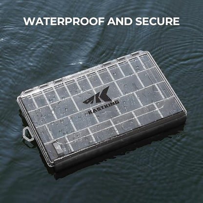 KastKing HyperSeal Waterproof Tackle Box, 3600 and 3700 Tackle Trays, Fishing Tackle Box Organizer with Removable Dividers, Lure Box and Terminal Tackle Storage,Black