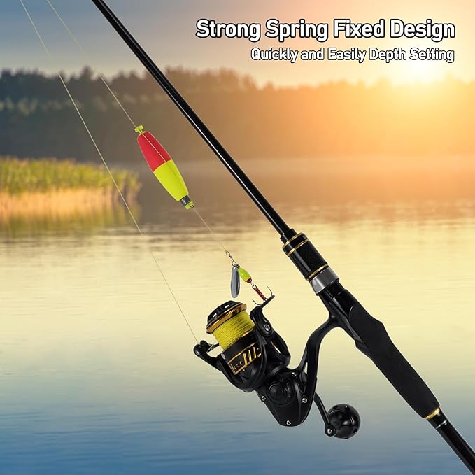 Dr.Fish Cigar Fishing Bobbers Weighted Fishing Floats EVA Foam Snap-On Spring Floats Fly Sea Boat Fishing for Bass Trout Panfish Bluegills