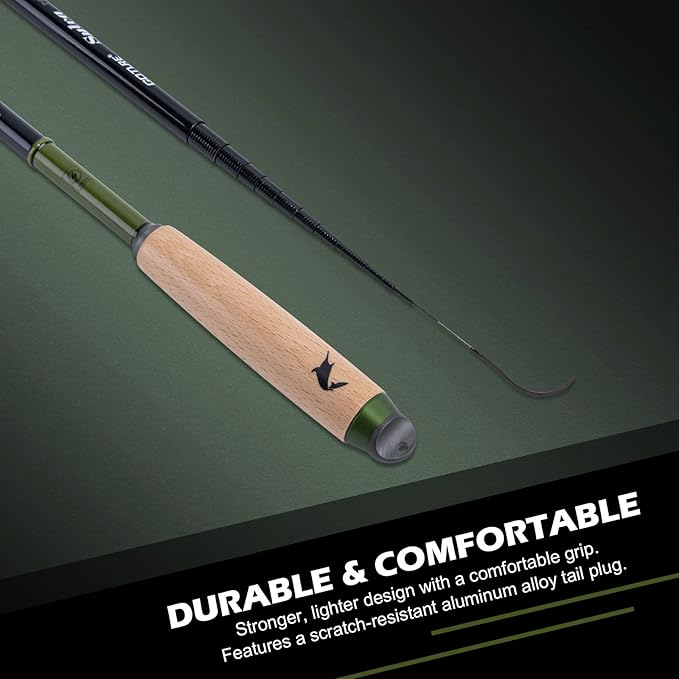 Goture 2pcs Tenkara Fishing Pole for Streams, Rivers, Ultralight Carbon Fiber Fishing Rods Inshore Stream Trout Pole for Micro Fishing