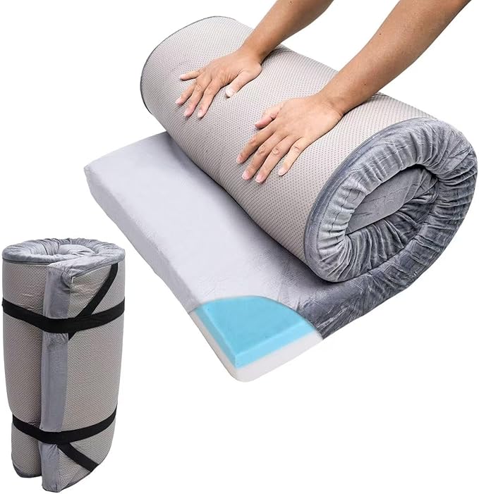 Memory Sponge Camping Mattress is Suitable for Adult Waterproof Sleeping mats, roll up Floor mattresses, Foldable mattresses, and Guest mattresses.