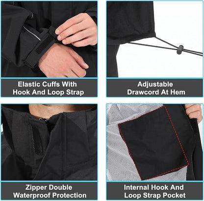 Rain Suit for Men, Packable Waterproof Rain Jacket & Pants, Reflective Raincoat Rain Gear for Outdoor Golf Hiking Fishing