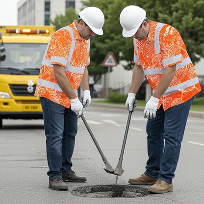 High Visibility Hawaiian Shirt for Men Tropical Shirts Custom Name Floral Outfit Reflective Safety Workwear