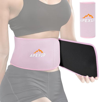 APEXUP Sweat Waist Trainer for Women and Men, Neoprene Waist Trimmer Belt Slimming Sweat Band with Removable Lumbar Support