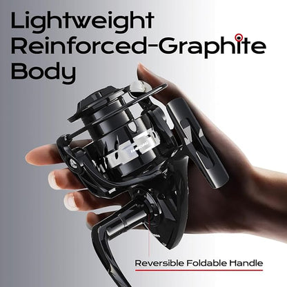 Handing LITE II Spinning Reels Freshwater Spinning Fishing Reels 14.33 Lbs Max Drag Ultra Smooth 5.2:1 Gear Ratio Aluminum Spool 3+1 BB Handle Interchangeable