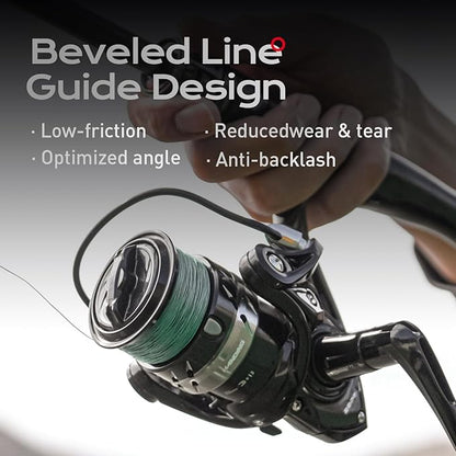 Handing LITE II Spinning Reels Freshwater Spinning Fishing Reels 14.33 Lbs Max Drag Ultra Smooth 5.2:1 Gear Ratio Aluminum Spool 3+1 BB Handle Interchangeable