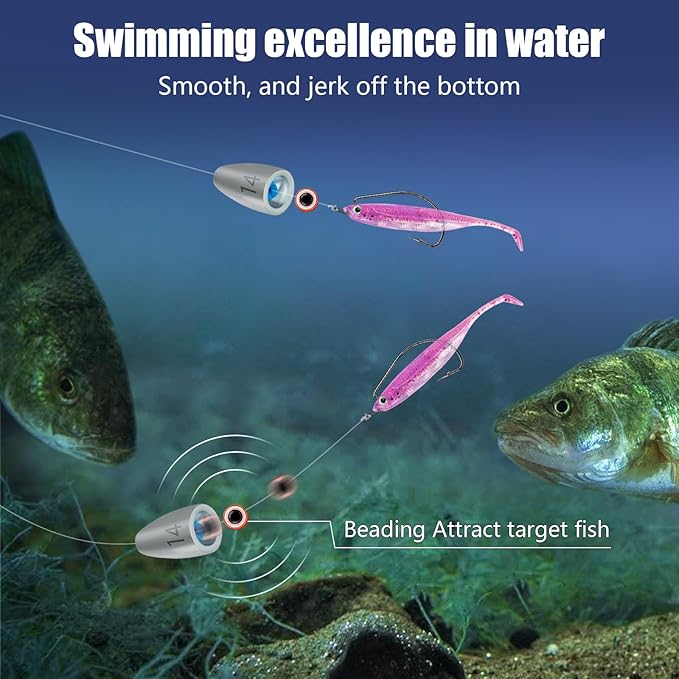 THKFISH Fishing Weights Sinkers Set, 60PCS Fishing Sinker Drop Shot Weights Kit,Drop Shot Rig Wacky Hooks for Saltwater Freshwater Bass Fishing