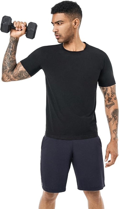 Sauna Sweat Suits Shirt Waist Trainer for Men Compression Vest Workout Gym Clothes Sweat Enhancer Short Sleeve