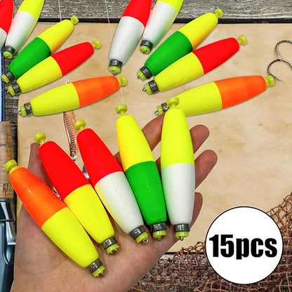 Fishing Bobbers Floats Set Weighted Fishing Bobbers for Fishing, Foam Snap on Float Weighted Bobbers Push Button Spring Fishing Floats Fishing Bobbers Assortment for Catfish