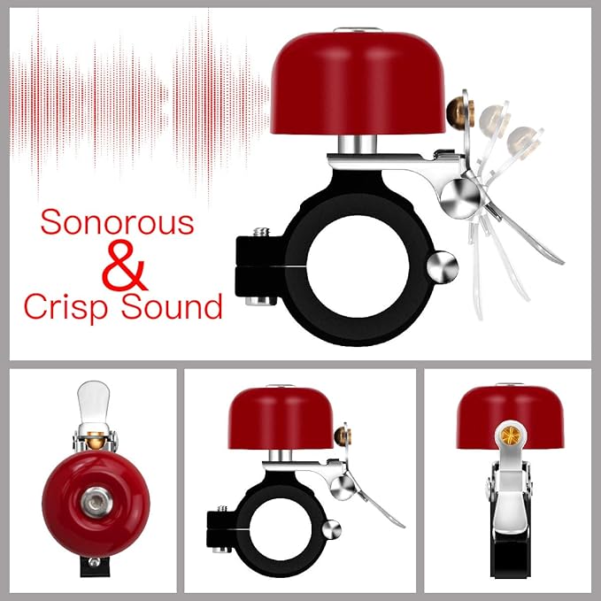 Greallthy Bike Bell Classic Brass Bicycle Bell,Bike Bells for Adults Kids, Loud Retro Bell for Road & Mountain Bikes, Universal Handlebar Fit.