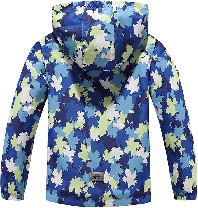 MGEOY Boys Girls Rain Jackets Lightweight Waterproof Hooded Raincoats Windbreakers for Kids 4-14Y