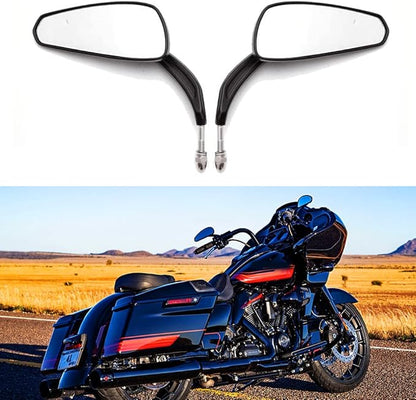 Black Sportster Mirrors for Harley Road King Street Electra Glide Dyna Softail Road Glide Motorcycle Rearview 1982-2019 2020 2021 2022 (Black Irregular)