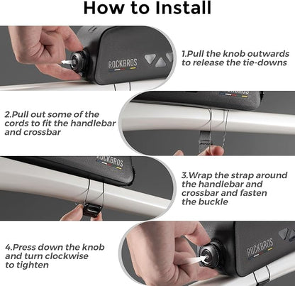 ROCKBROS Top Tube Bike Bag Waterproof Bike Frame Bag Lightweight Buckle Lock Design TPU Material Top Tube Bag Easy Install Cycling Top Tube Front Frame Pack 1L Capacity