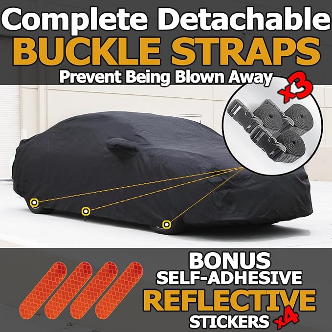 All Weather Waterproof car Cover Good for rain Snow uv Protection dust mid-Size SUV Cayenne Outback Atlas Aviator Range Rover Passport RX350 Black