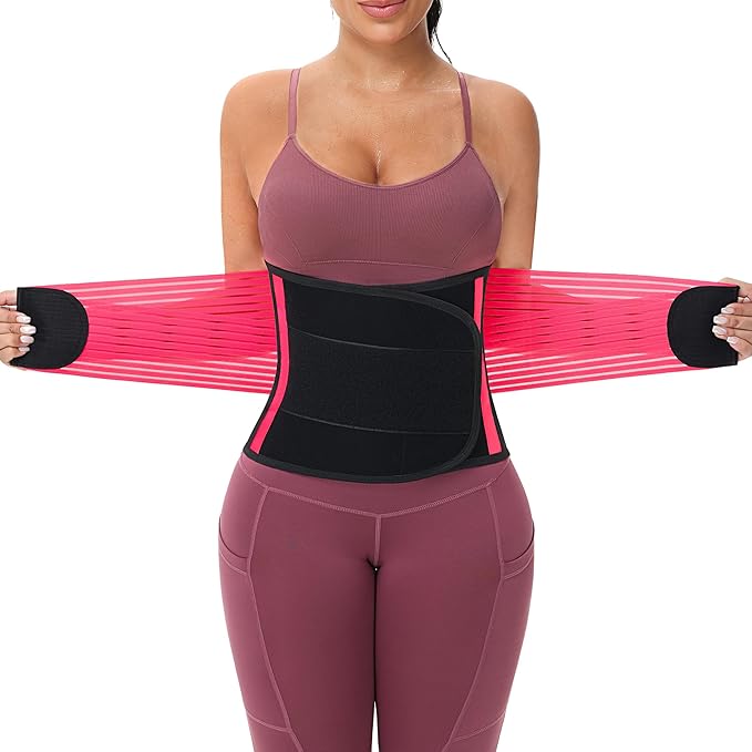 KOOCHY Waist Trainer For Women Men,Adjustable Sweat Band Tummy Control Belt,Waist Trimmer for Weight Loss Workout Fitness Gym