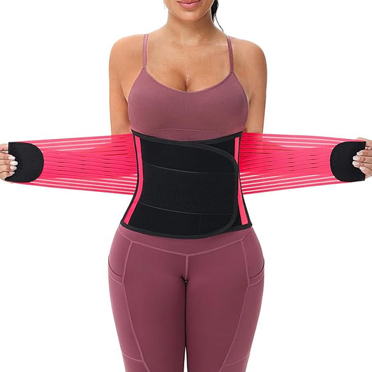 KOOCHY Waist Trainer For Women Men,Adjustable Sweat Band Tummy Control Belt,Waist Trimmer for Weight Loss Workout Fitness Gym