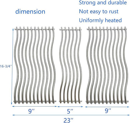 16-3/4" Stainless Steel Waved Cooking Grates Replacement for Napoleon Triumph 410 Grid Gas Grill 3pack S87003